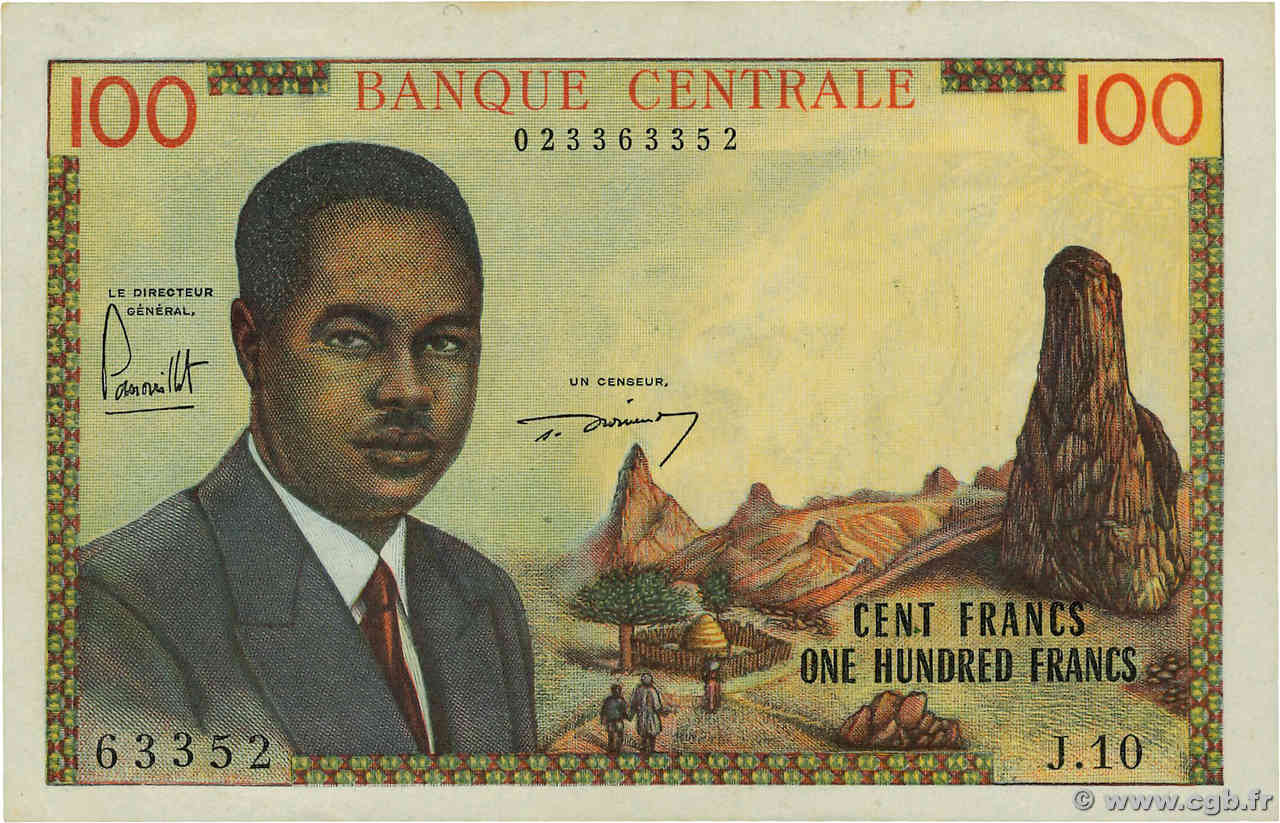 100 Francs CAMEROON  1962 P.10a XF