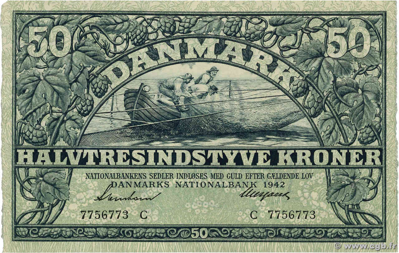 50 Kroner DANEMARK  1942 P.032d NEUF