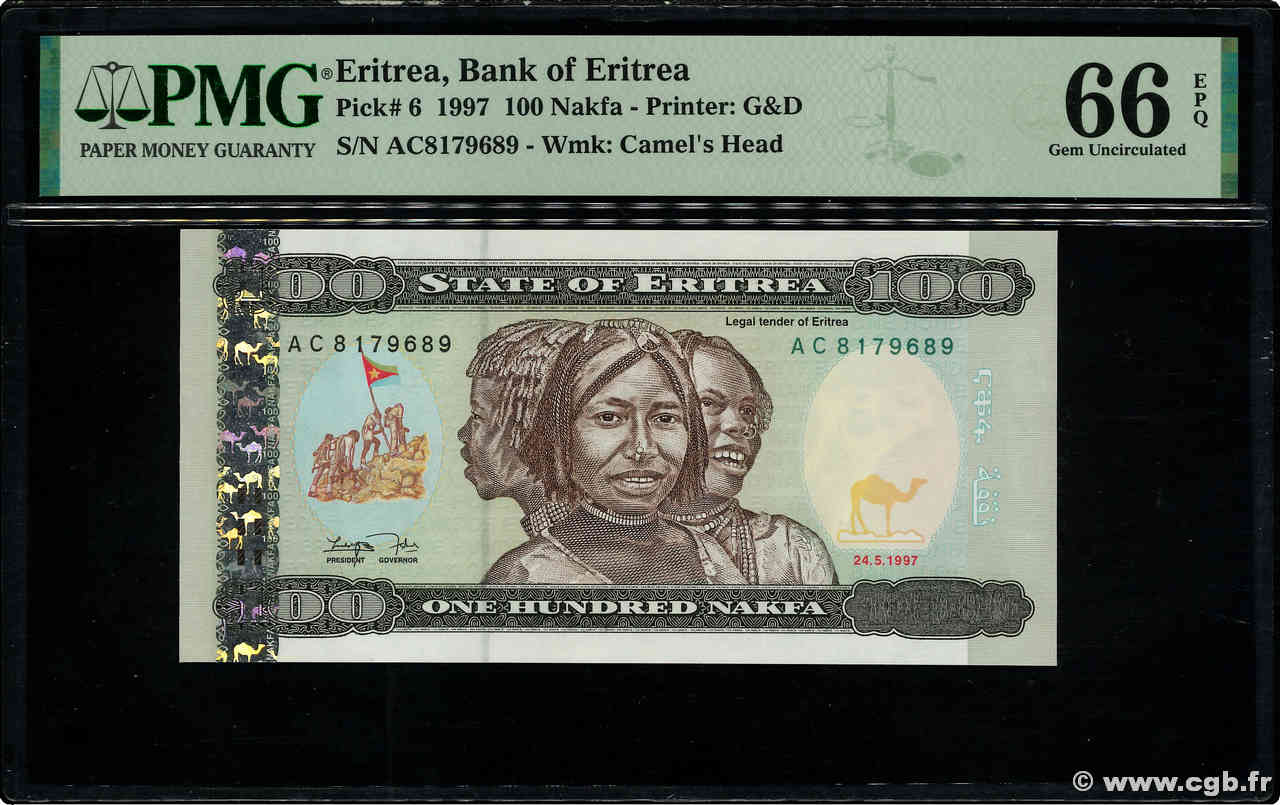 100 Nakfa ERITREA  1997 P.06 UNC