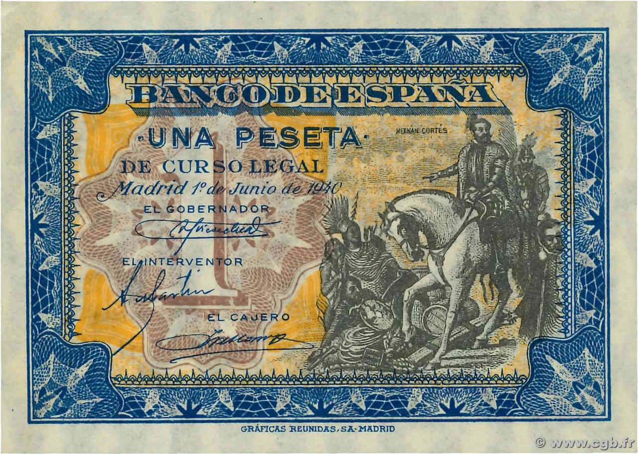 1 Peseta ESPAÑA  1940 P.121a SC+