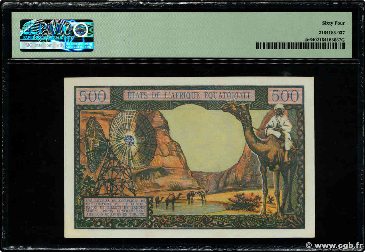 Chad Banknotes 500 Francs type 1963A CHAD 1966 A.274b 4660189 Banknotes