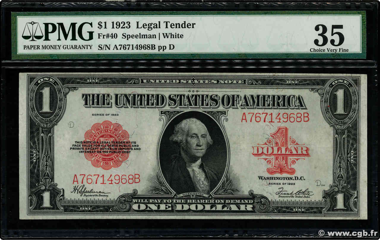 1 Dollar VEREINIGTE STAATEN VON AMERIKA  1923 P.189 fVZ