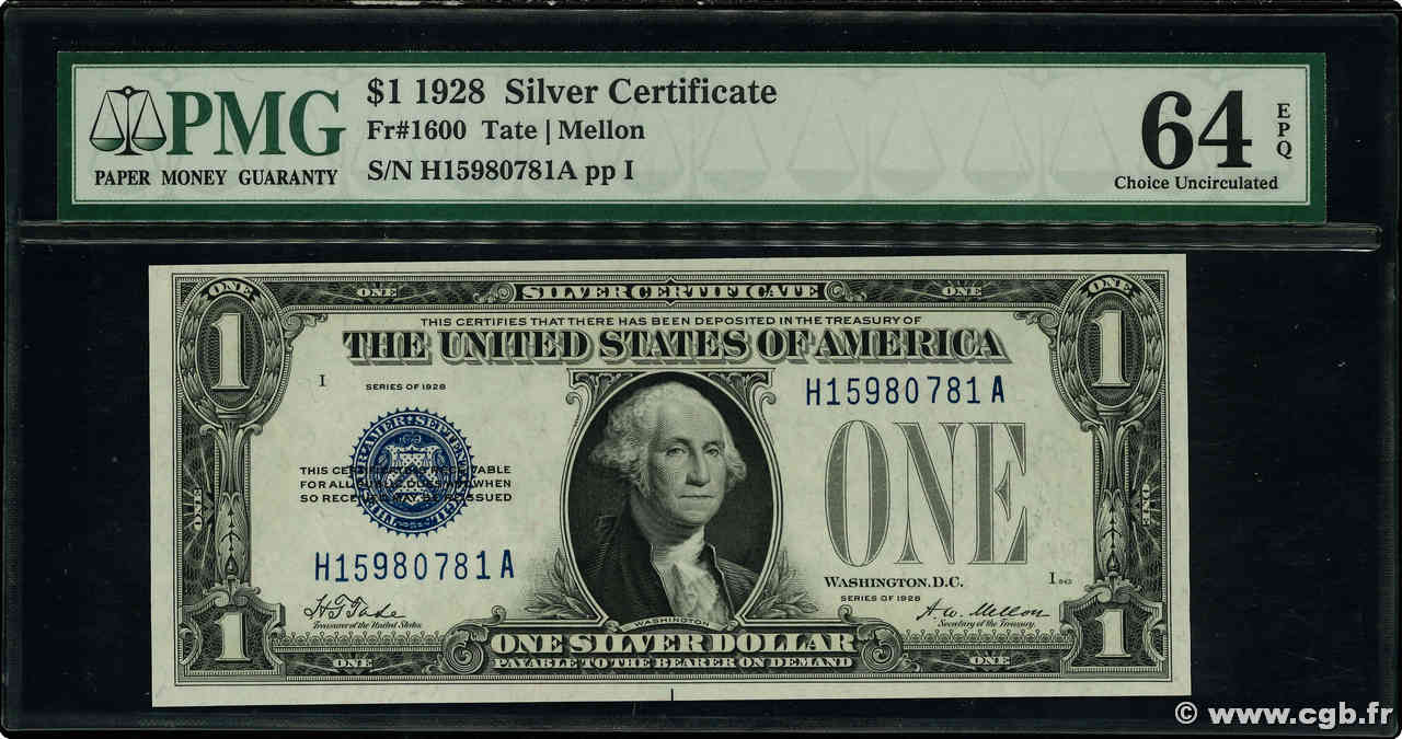 1 Dollar STATI UNITI D AMERICA  1928 P.412 q.FDC