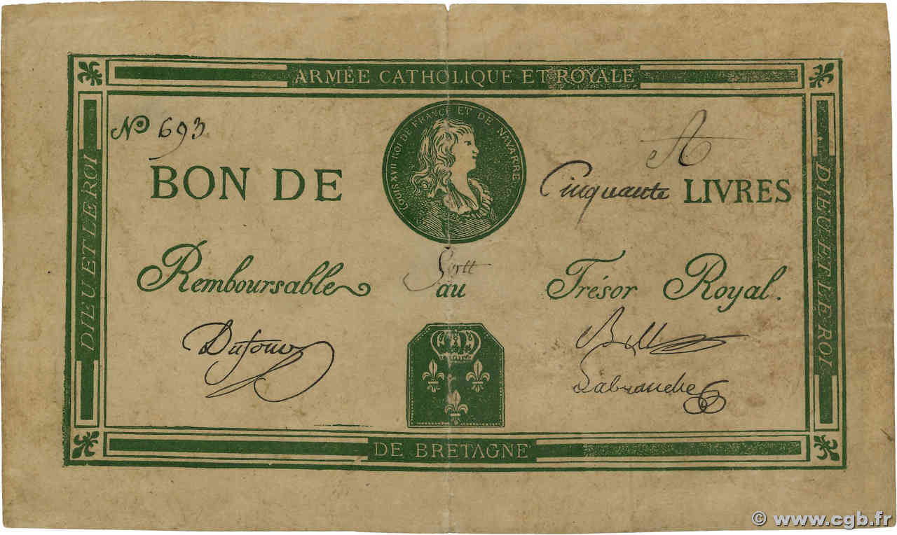 50 Livres Faux FRANKREICH  1794 Laf.278 fSS