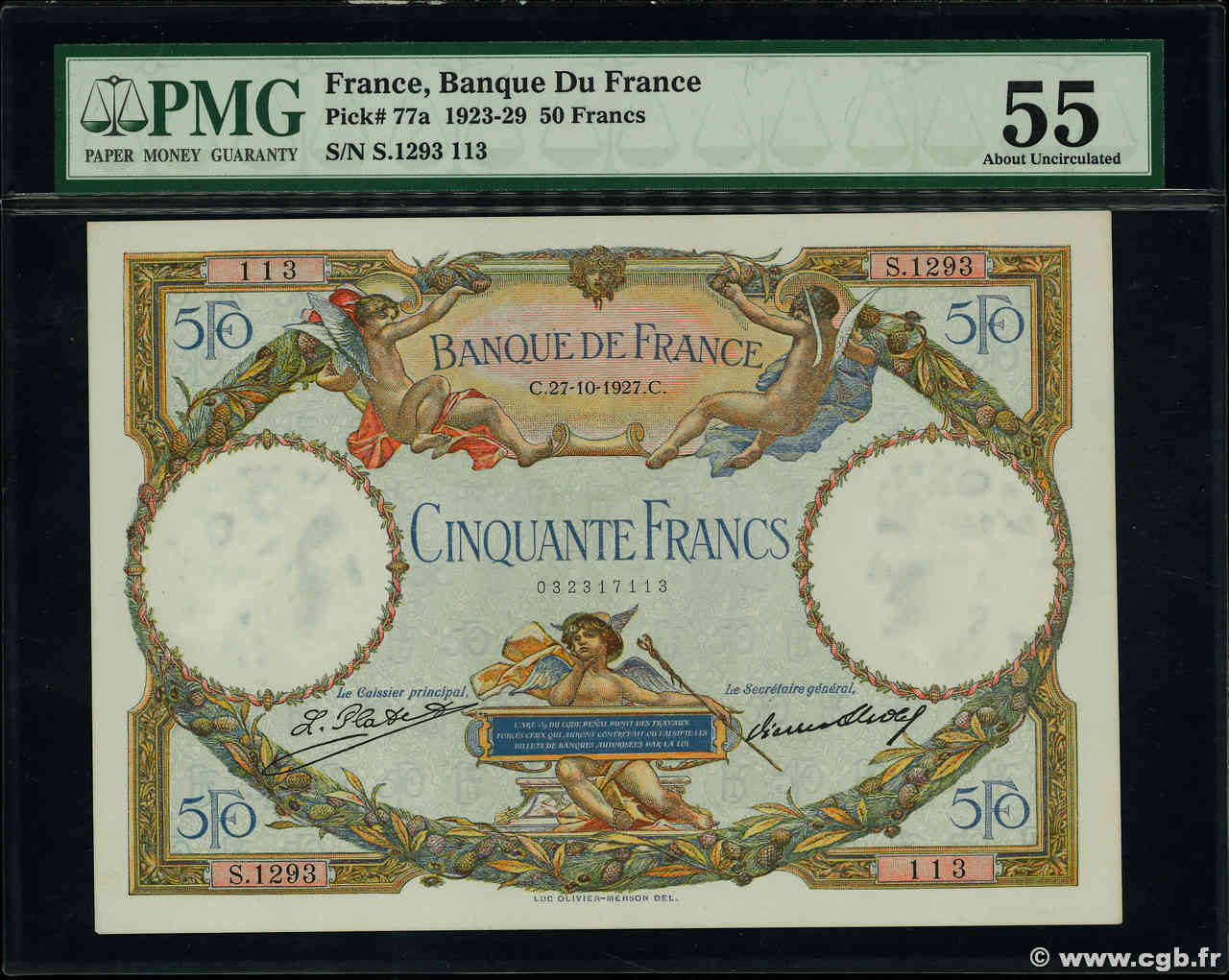 50 Francs LUC OLIVIER MERSON FRANCIA  1927 F.15.01 SC