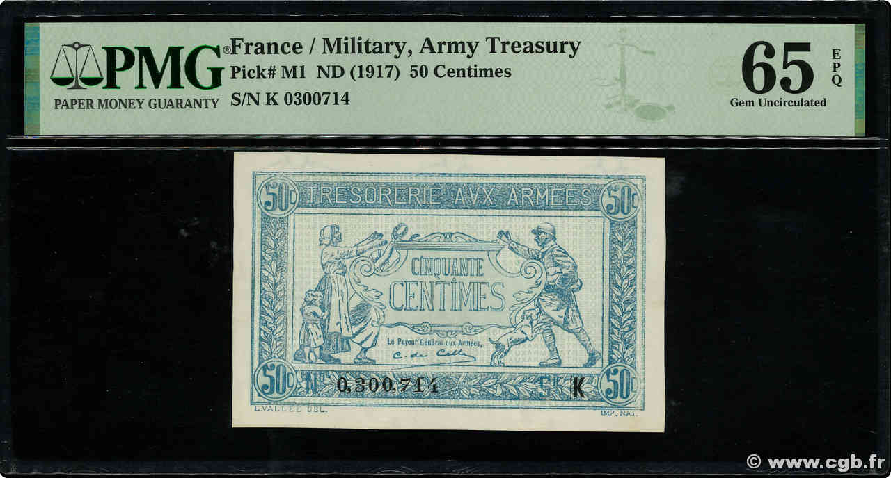 50 Centimes TRÉSORERIE AUX ARMÉES 1917 FRANCIA  1917 VF.01.11 FDC