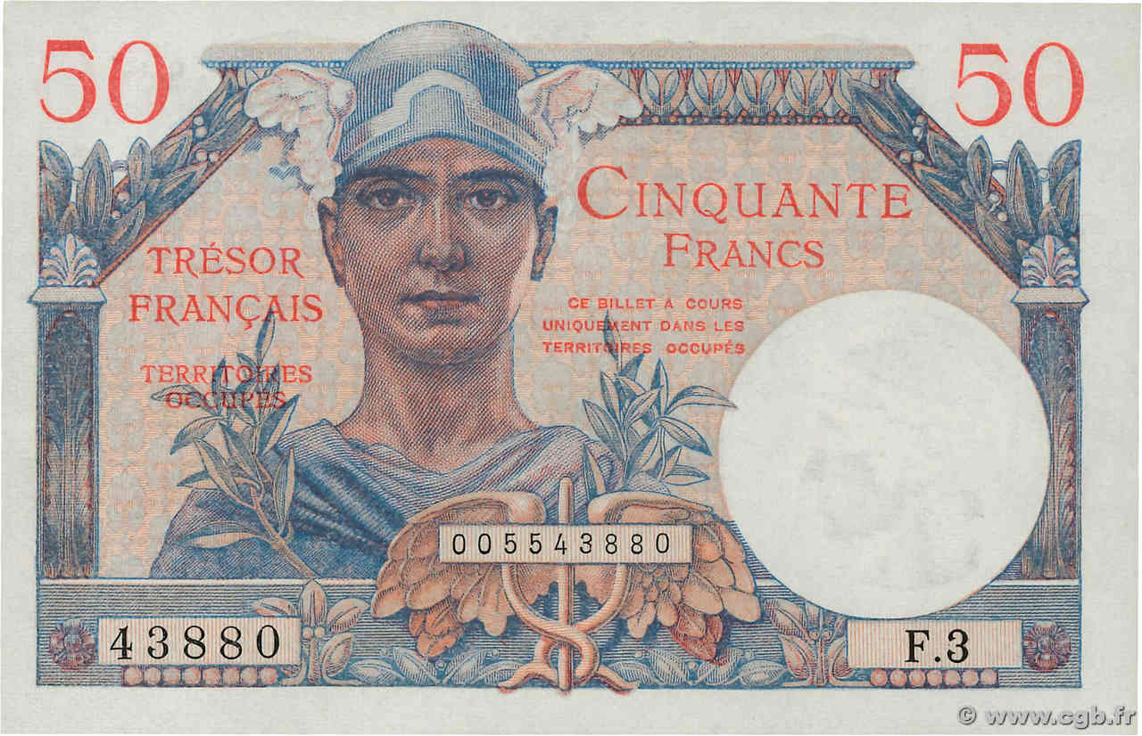 50 Francs TRÉSOR FRANÇAIS FRANKREICH  1947 VF.31.03 ST