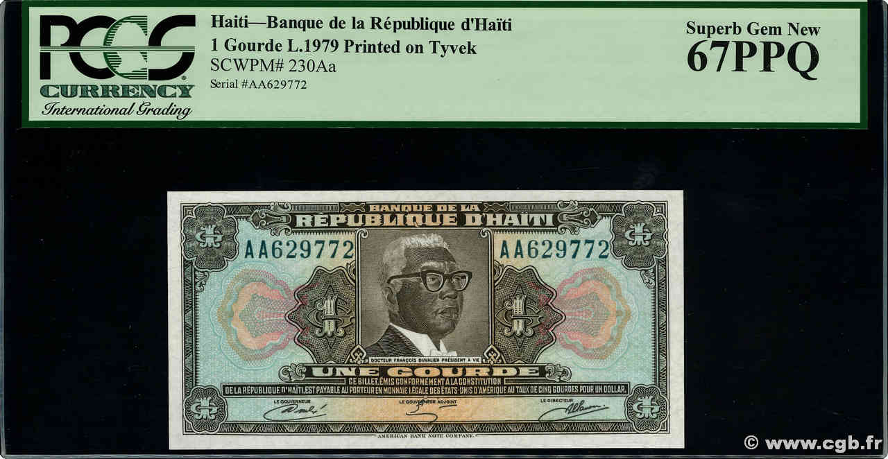 1 Gourde Tyvek HAITI  1979 P.230Aa UNC