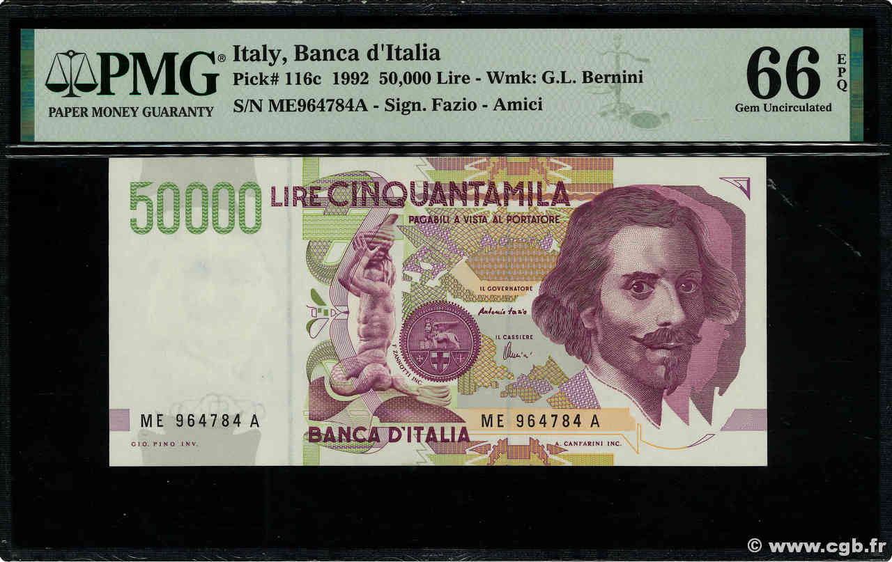 50000 Lire ITALIA  1992 P.116c FDC