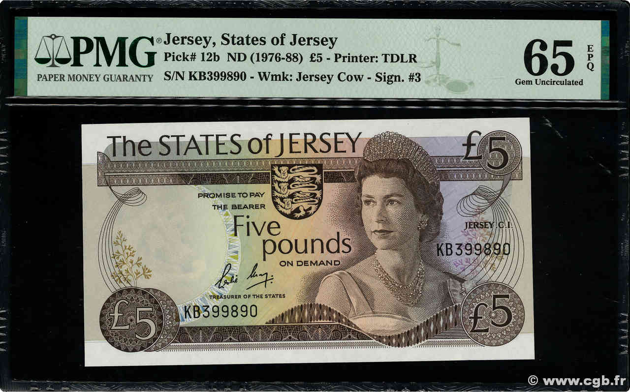 5 Pounds JERSEY  1983 P.12b UNC