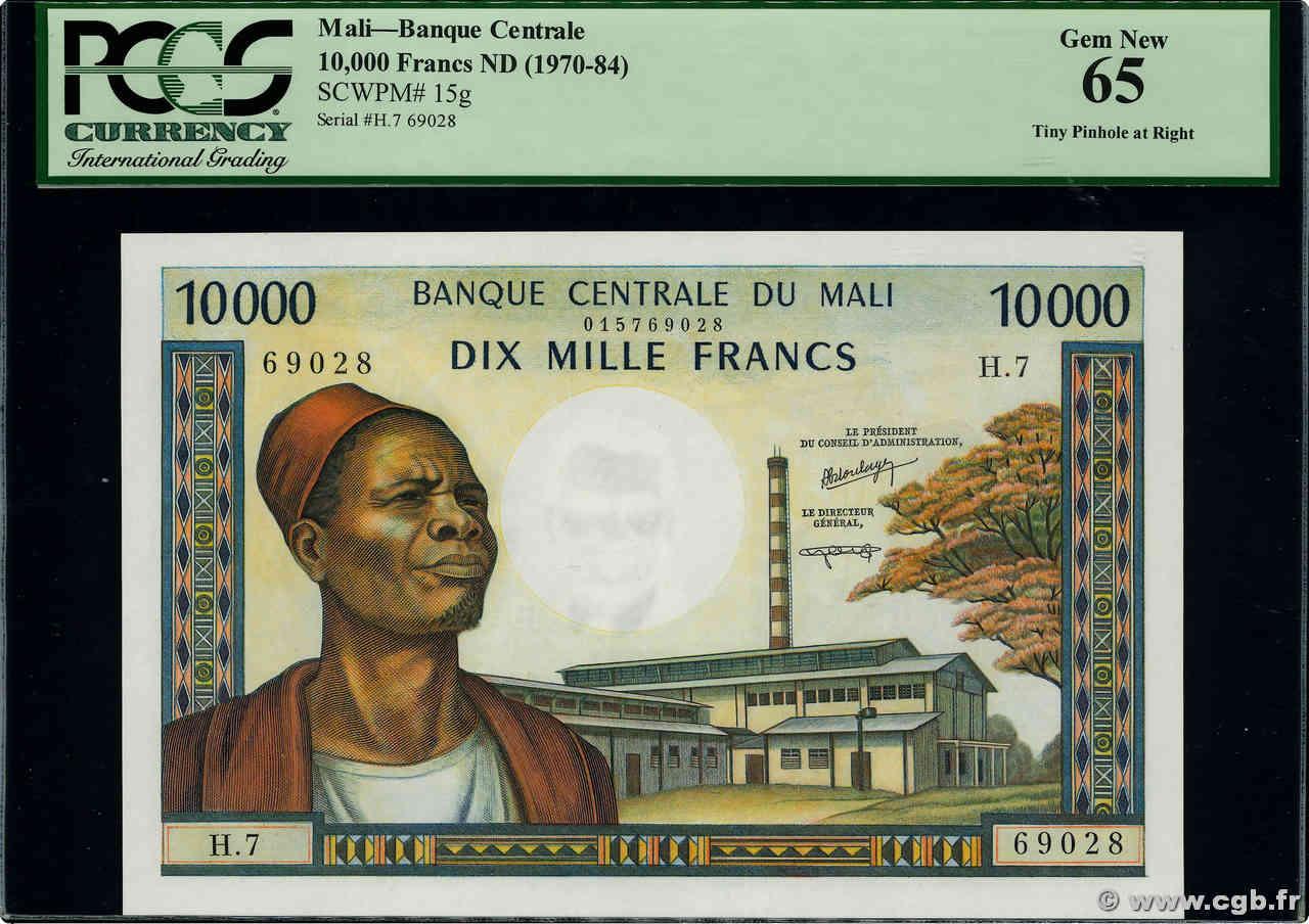 10000 Francs MALI  1984 P.15g UNC-