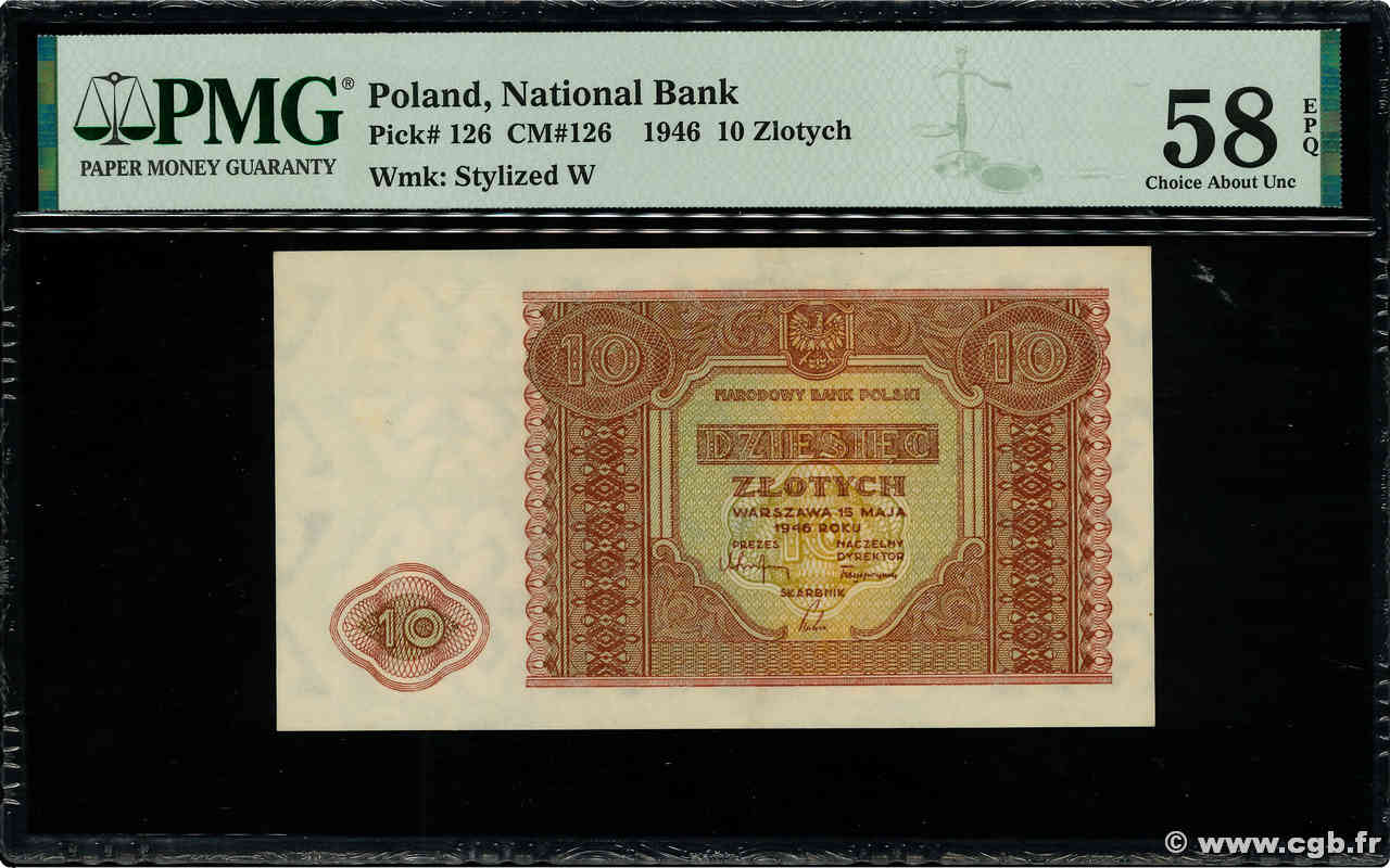 10 Zlotych POLONIA  1946 P.126 SC