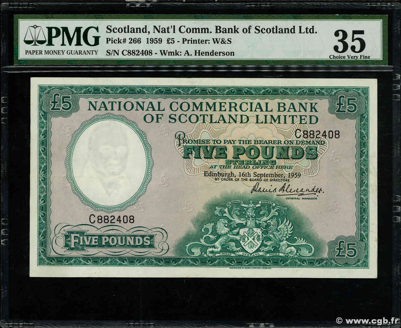 5 Pounds SCOTLAND  1959 P.266 fVZ