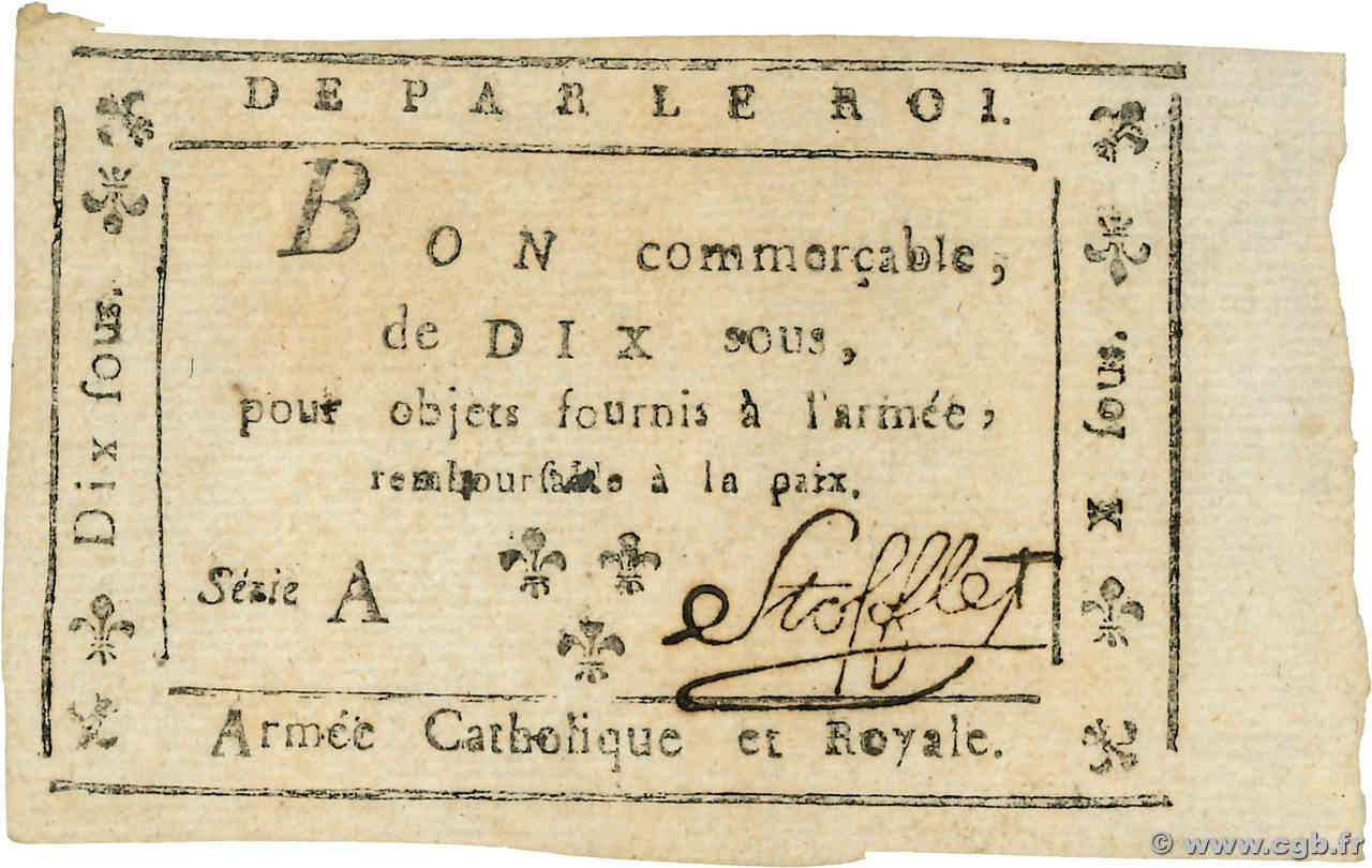 10 Sous FRANKREICH  1794 Kol.058 fST