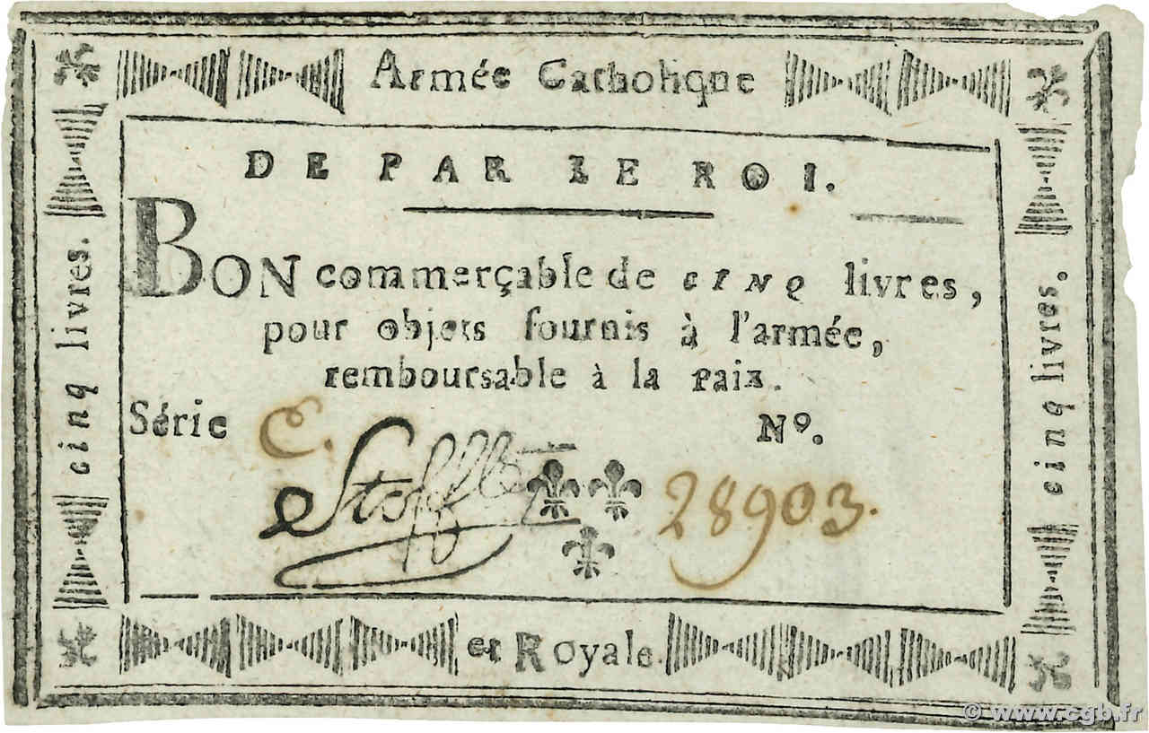 5 Livres FRANKREICH  1794 Kol.060 fST