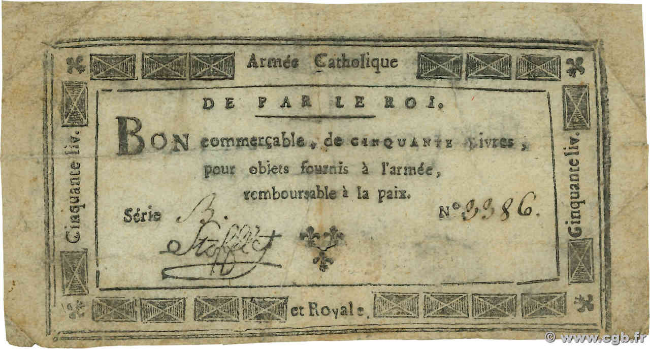 50 Livres FRANCE  1794 Kol.063 TTB