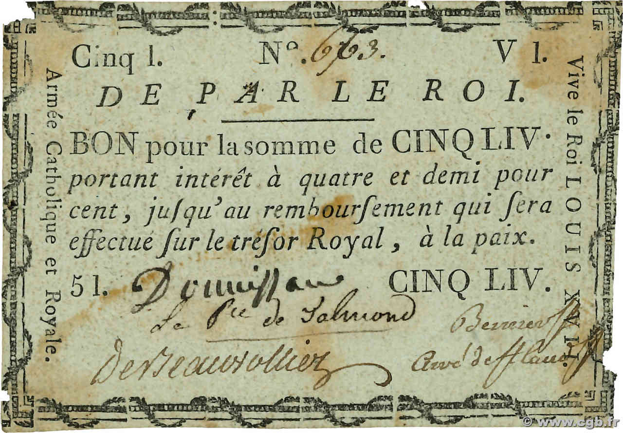 5 Livres FRANCE  1793 Kol.053 TTB