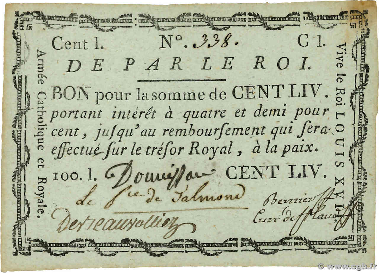 100 Livres FRANCIA  1793 Kol.057 SPL+