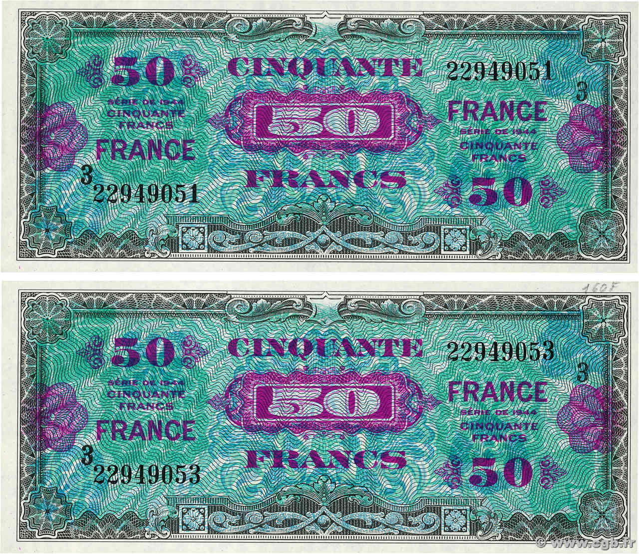 50 Francs FRANCE Lot FRANCE  1945 VF.24.03 NEUF