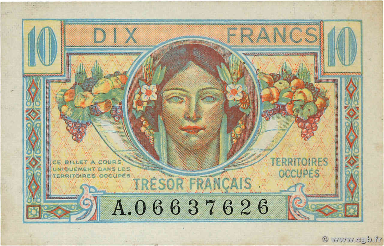 10 Francs TRÉSOR FRANÇAIS FRANCIA  1947 VF.30.01 SPL