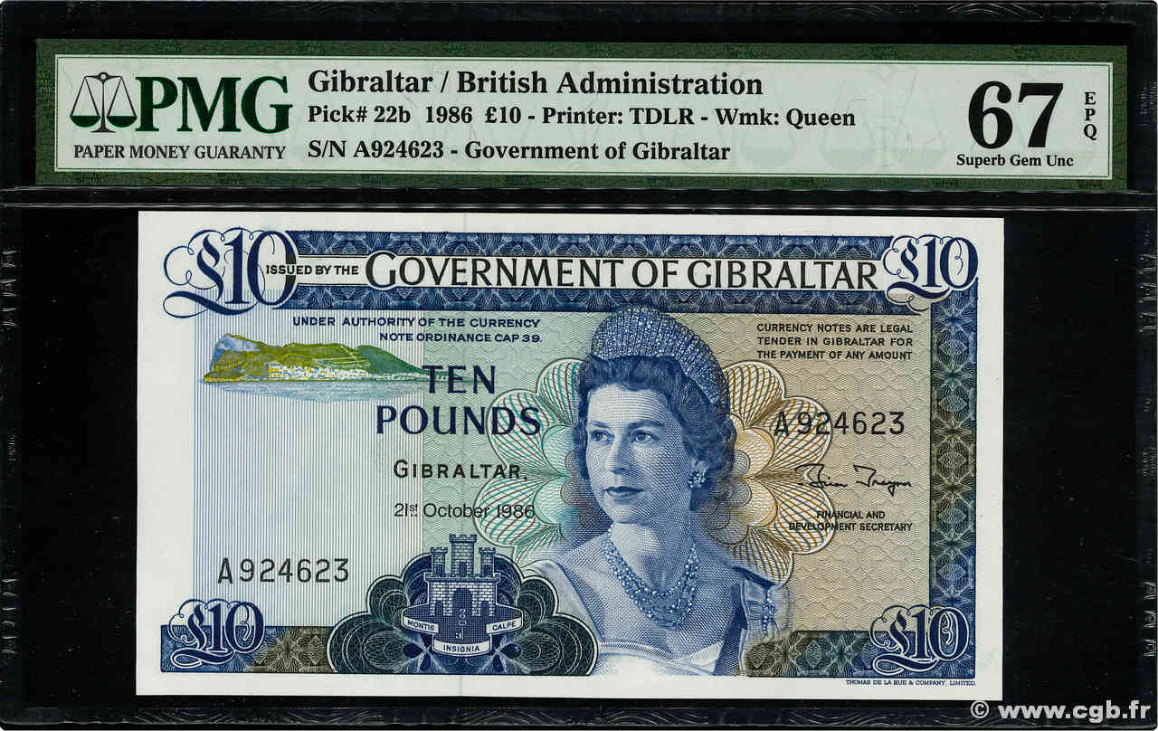 10 Pounds GIBILTERRA  1986 P.22b FDC