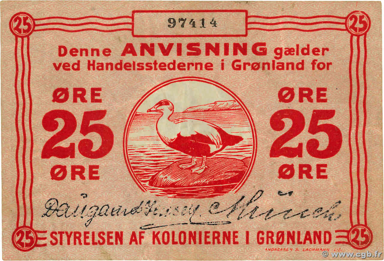 25 Ore GROENLANDIA  1913 P.11b BB