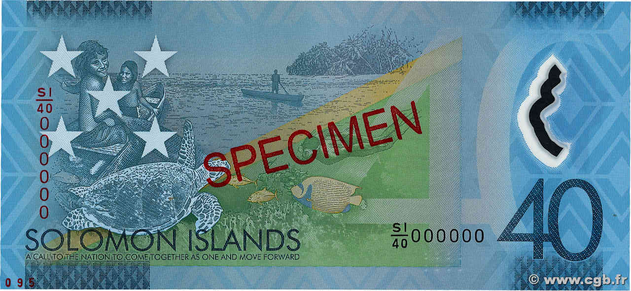 40 Dollars Spécimen SOLOMON ISLANDS  2018 P.37s UNC