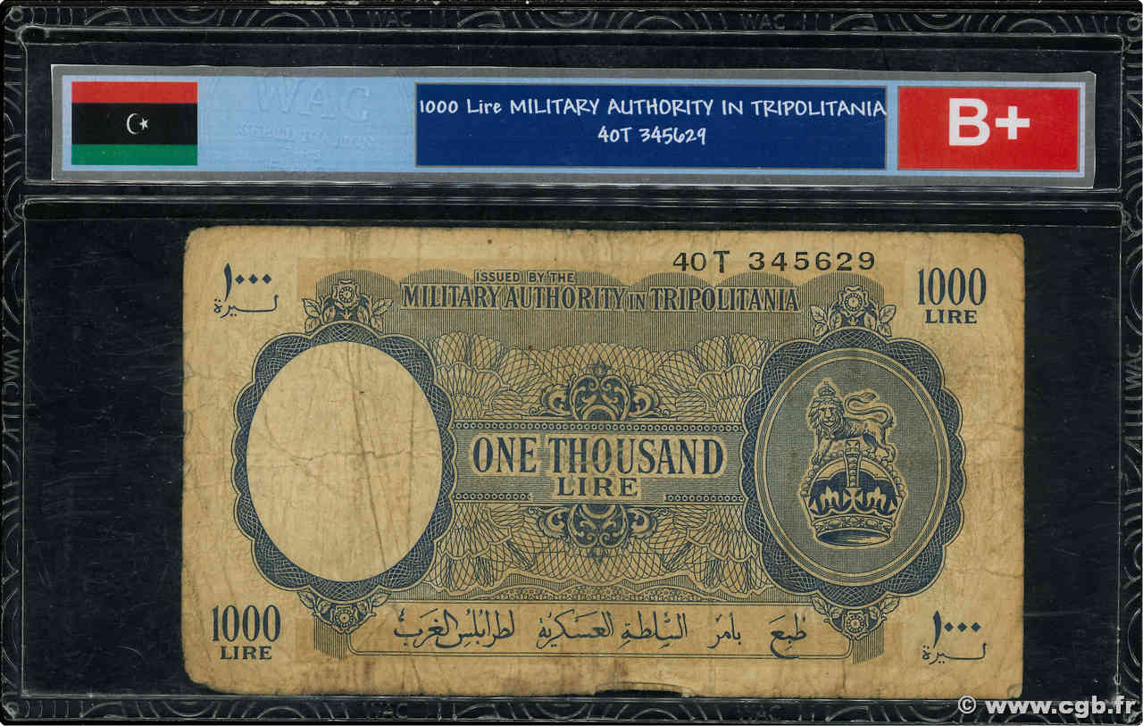 1000 Lire LIBIA  1943 P.M8 q.MB