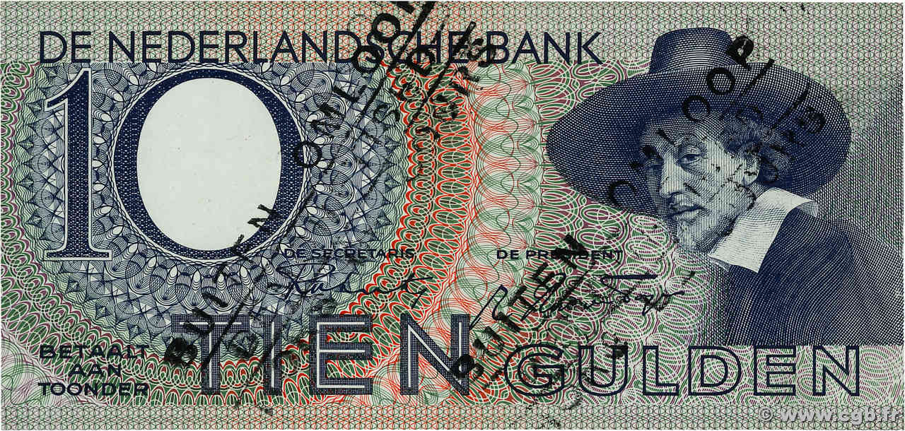 10 Gulden Annulé PAíSES BAJOS  1943 P.059 SC+