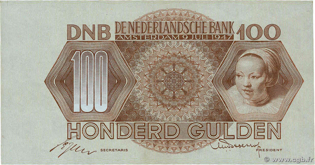 100 Gulden NIEDERLANDE  1947 P.082 fST