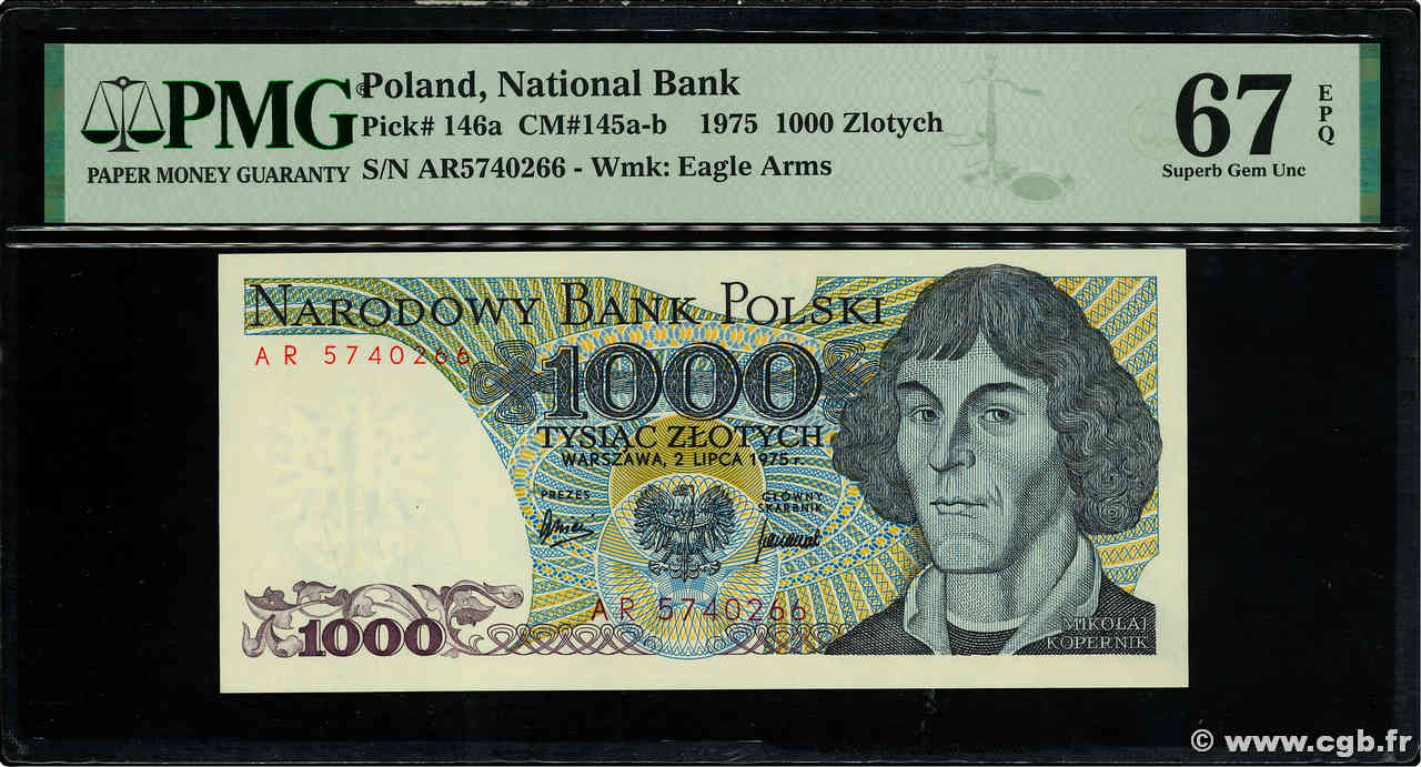1000 Zlotych POLONIA  1975 P.146a FDC