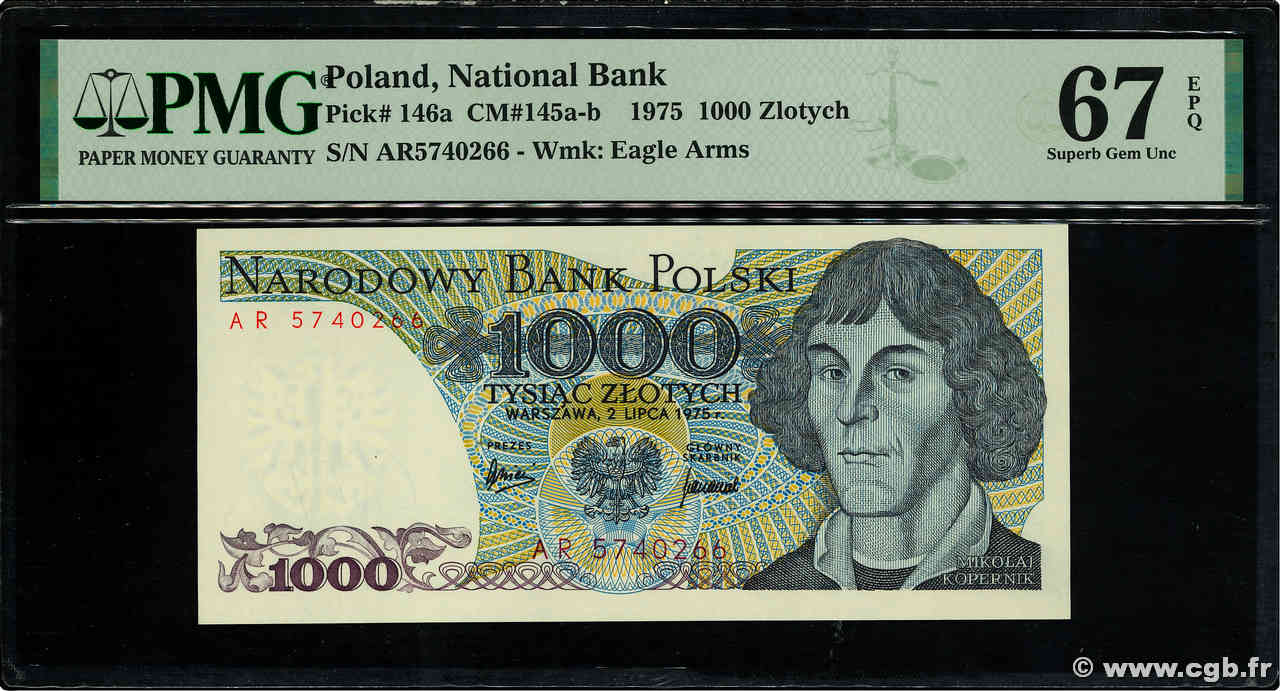 1000 Zlotych POLEN  1975 P.146a ST