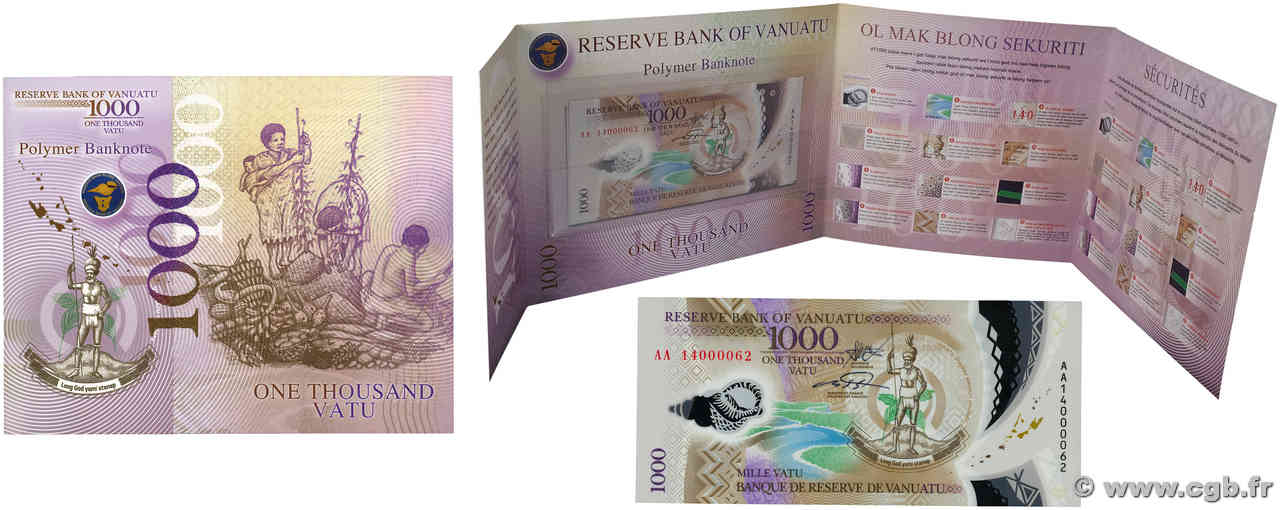 1000 Vatu Petit numéro VANUATU  2014 P.13 NEUF