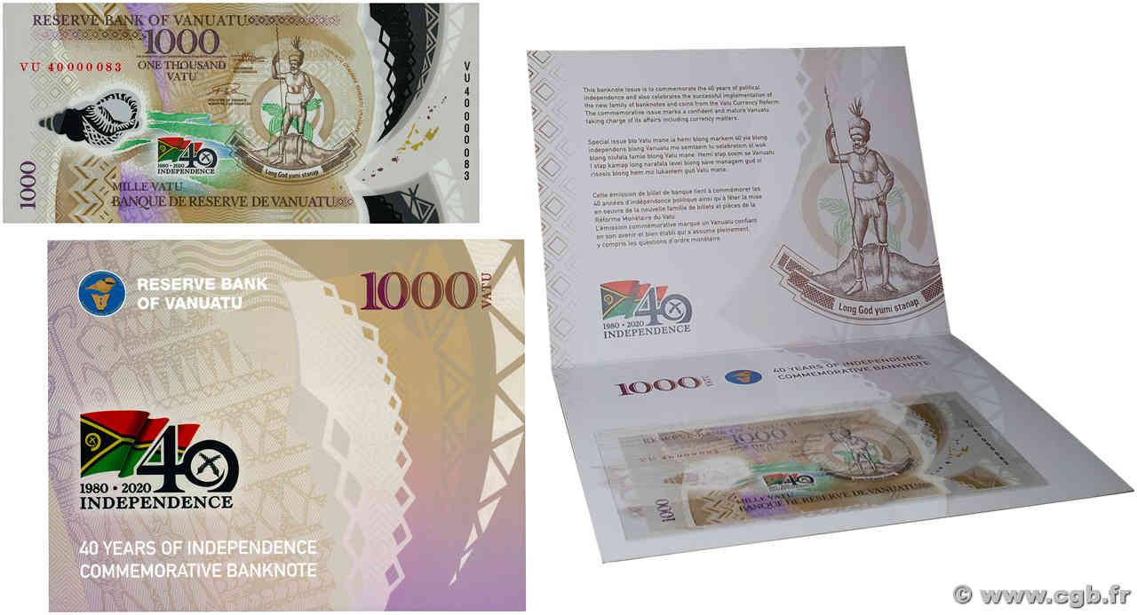 1000 Vatu Commémoratif VANUATU  2020 P.21 ST