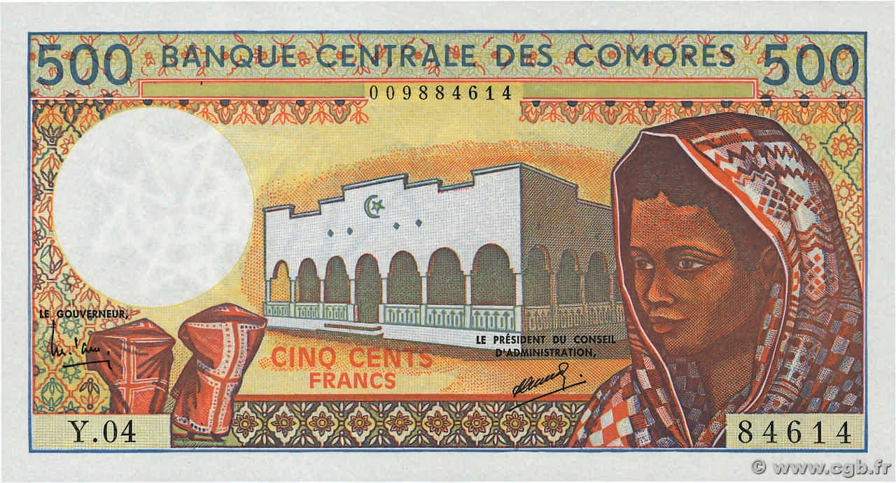 500 Francs COMORES  1994 P.10b1 NEUF