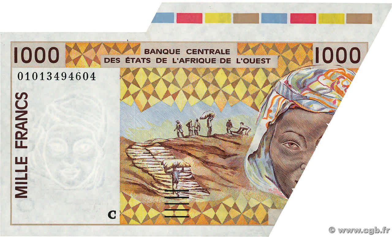 1000 Francs Fauté ESTADOS DEL OESTE AFRICANO  2001 P.311Cl SC