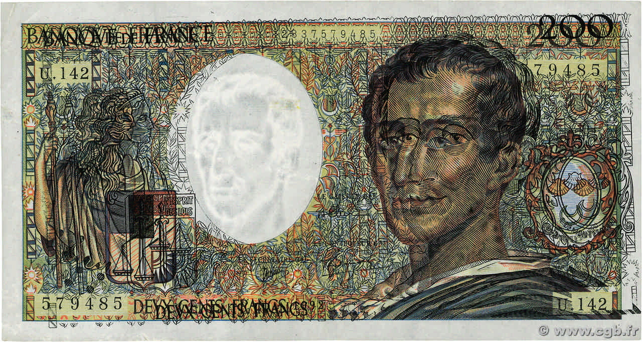 200 Francs MONTESQUIEU Fauté FRANCIA  1992 F.70.12c MBC