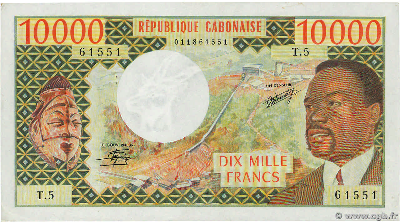 10000 Francs GABON  1978 P.05b SUP+