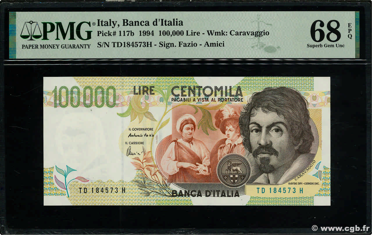 100000 Lire ITALY  1994 P.117b UNC