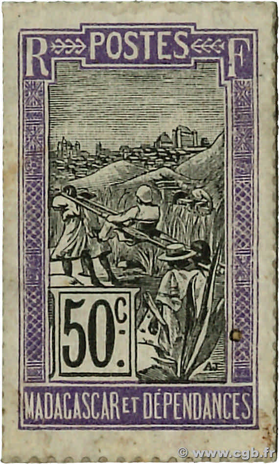 50 Centimes Chien MADAGASCAR  1916 P.011A EBC+