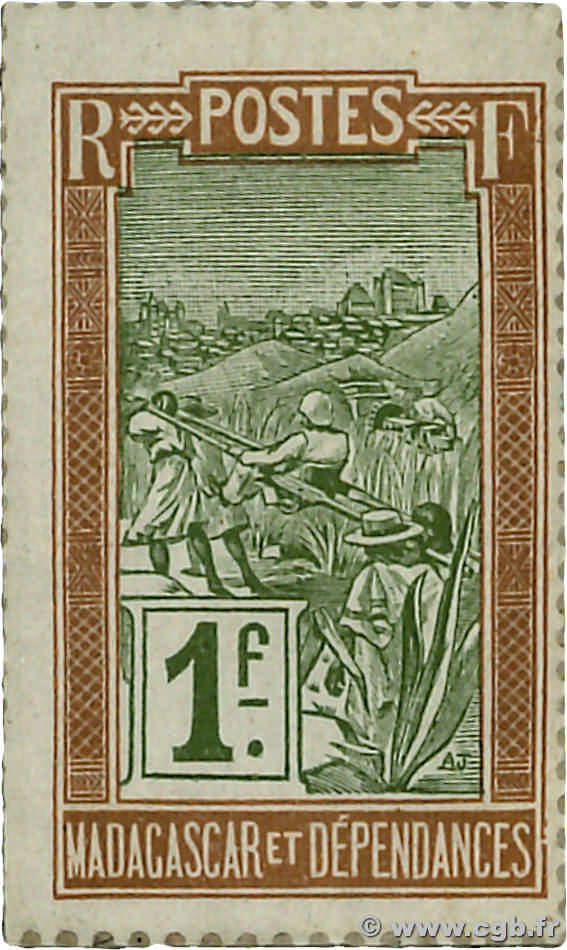 1 Franc Zébu MADAGASCAR  1916 P.020 SC+