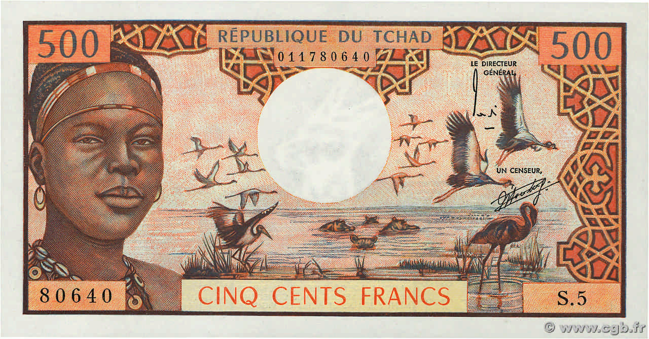 500 Francs TSCHAD  1974 P.02a fST+