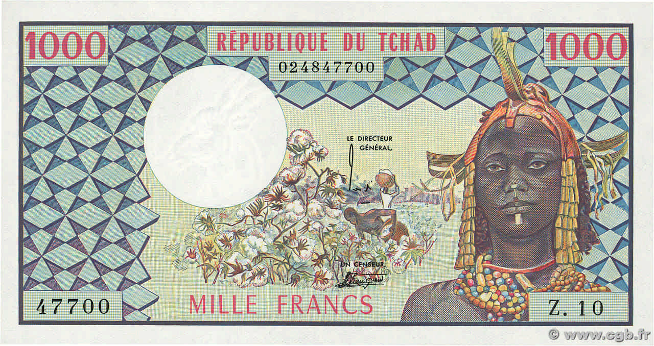 1000 Francs TSCHAD  1978 P.03b ST