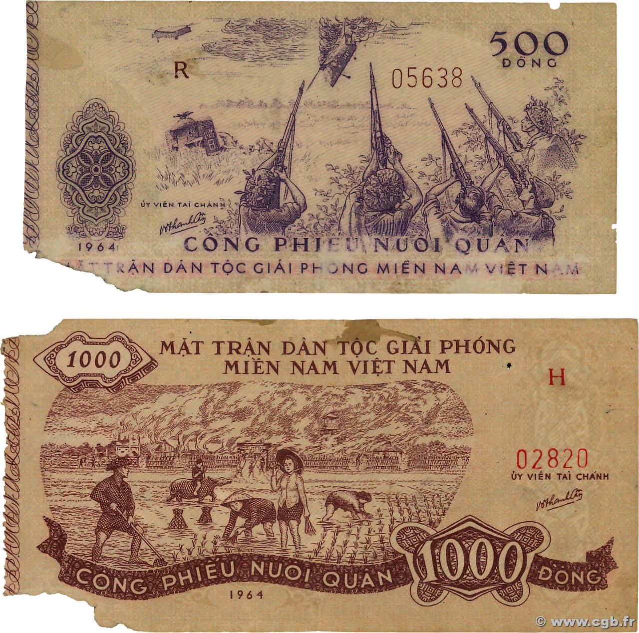 500 et 1000 Dong Lot VIETNAM  1964 P.- MBC