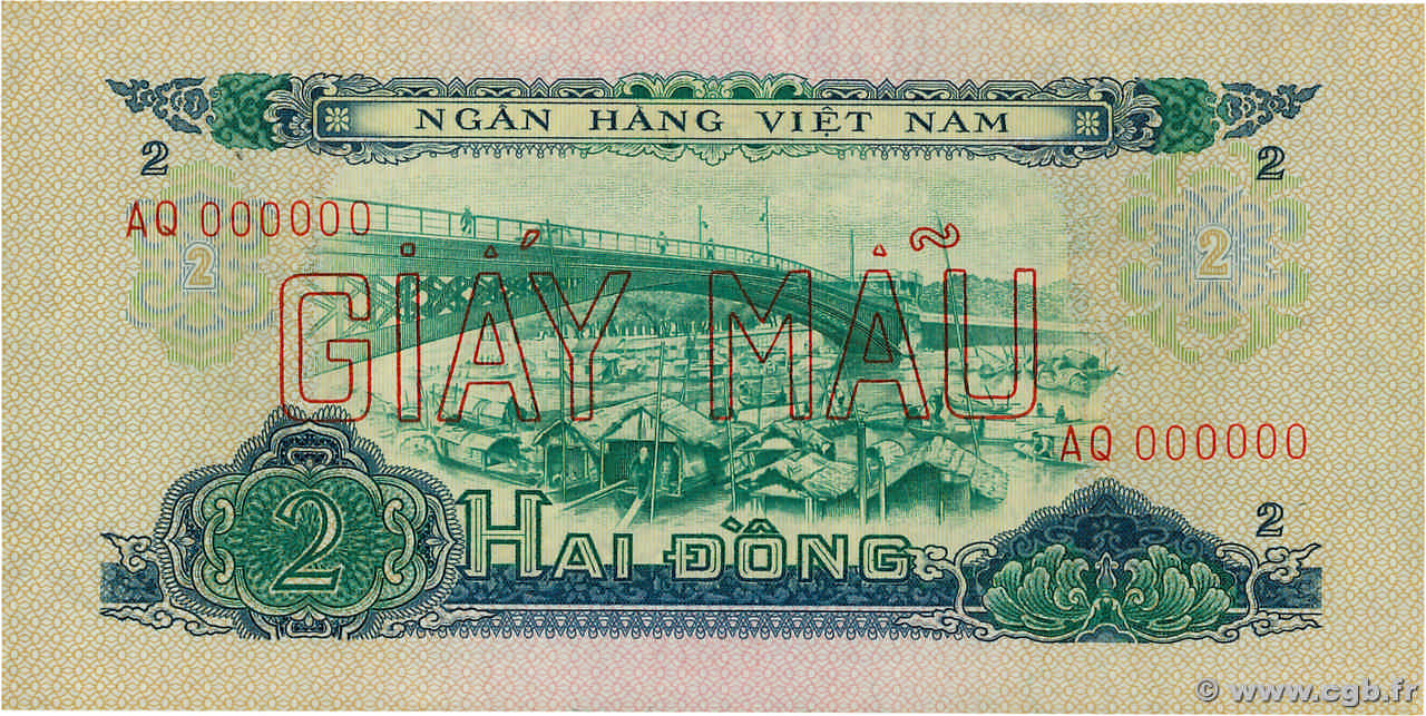 2 Dong Spécimen VIETNAM DEL SUR  1966 P.41s SC+