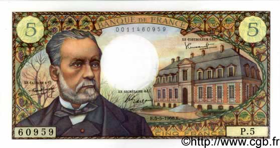 5 Francs PASTEUR FRANCE  1966 F.61.01 NEUF