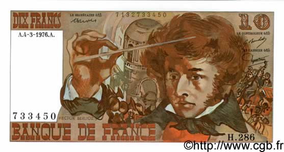 10 Francs BERLIOZ FRANCE  1976 F.63.18 UNC