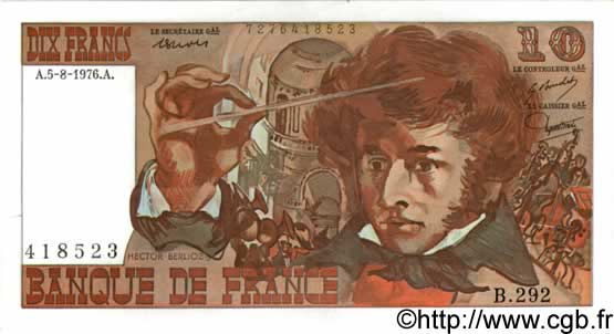 10 Francs BERLIOZ FRANCIA  1976 F.63.20 EBC+
