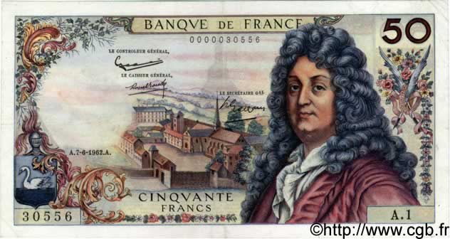50 Francs RACINE FRANCIA  1962 F.64.01A1 EBC