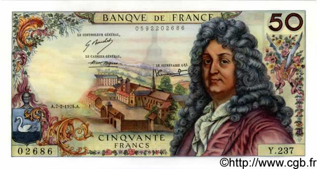 50 Francs RACINE FRANCE  1974 F.64.26 UNC